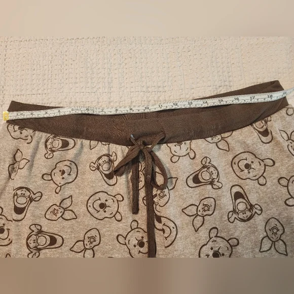 Disney Winnie the Pooh Print Soft Pajamas Browns 2X-3X Cozy Fairycore Whimsical - Picture 8 of 12